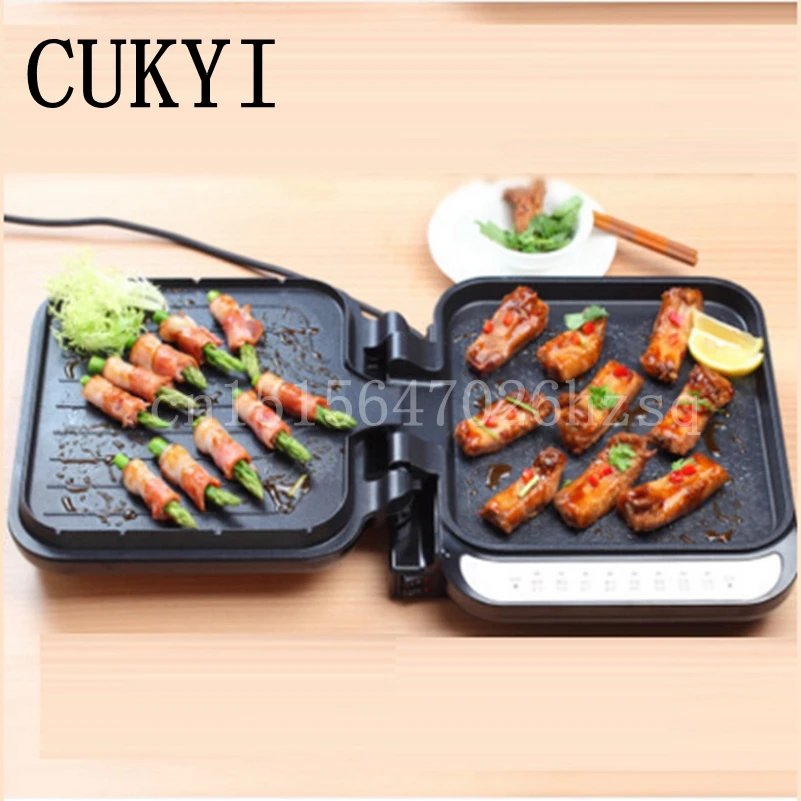 

CUKYI 1300W Household double heating Electric Skillet multifunctional non-sticky kitchen helper baking pan