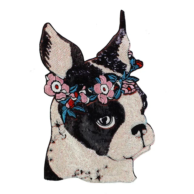 Вышивка Пайетки Заплатки Цветок Щенок Патч DIY Свитер Значок Пришивной Скрапбукинг Ремесло Шитьевые принадлежности A79.
