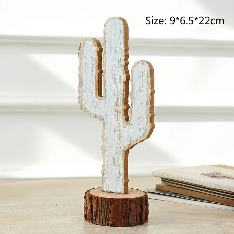 

Nordic Home Wooden Cactus Model Desktop Plant Ornaments Children's Room Decoration Accessories Organic Material Decor
