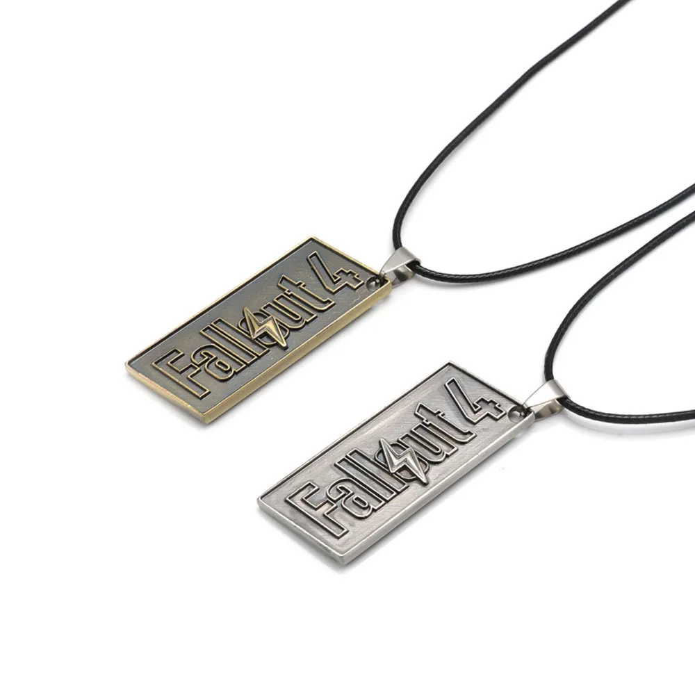 Game Series Fallout 4 Sign Metal Pendant Antique Figure Key Chain Gold Necklace Keyring Alloy Model For Boys Gift | Украшения и