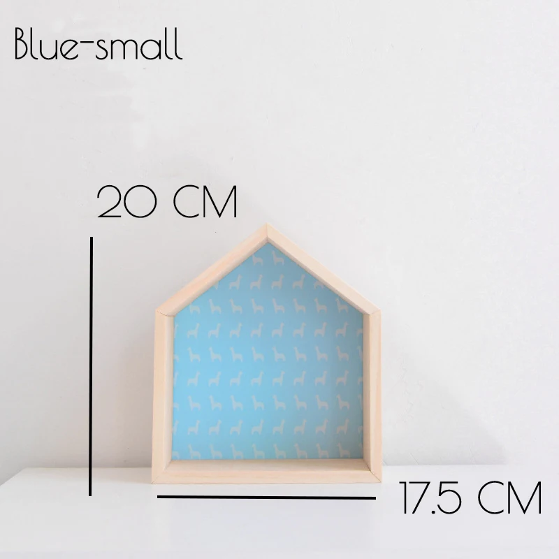 Blue small Новинка года, деревянная полка для детской комнаты, украшение для детской комнаты, деревянная полка с принтом для детской комнаты для мальчиков и девочек, Настенная декоративная полка - Цвет: Blue small