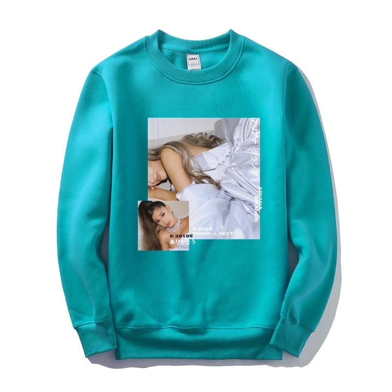 Эксклюзивное Платье Thank U Next Мужская и Женская Повседневная Толстовка с капюшоном спортивный костюм куртка одежда с принтом Повседневная новая флисовая - Цвет: Sky Blue