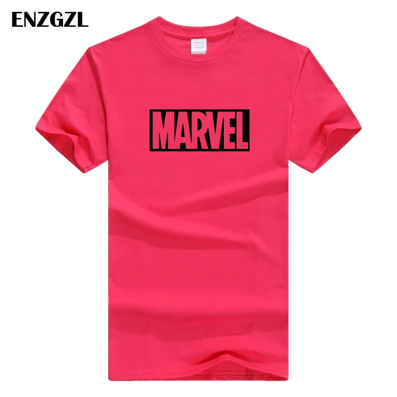 ENZGZL одежда летние футболки мужские MARVEL хлопок короткий рукав Футболка облегающая Мужская футболка с круглым вырезом XS S M L XL уличная одежда - Цвет: D-ROSE