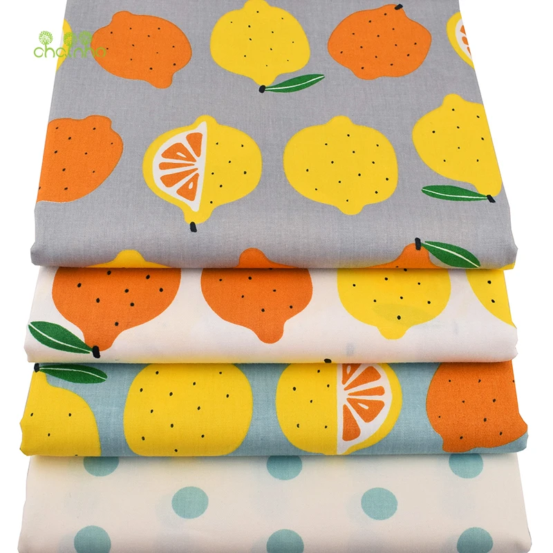 Chainho саржевая хлопчатобумажная ткань с принтом лимонов и фруктов сделай сам