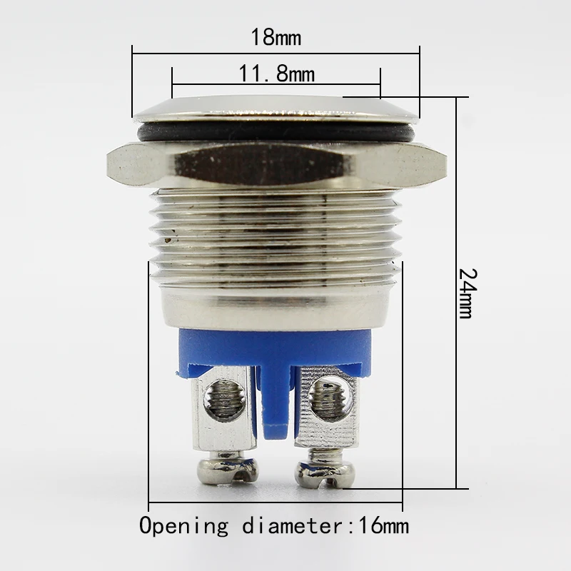 16mm Start Horn Button Momentary Stainless Steel Metal Push Switch Hot Worldwide | Обустройство дома