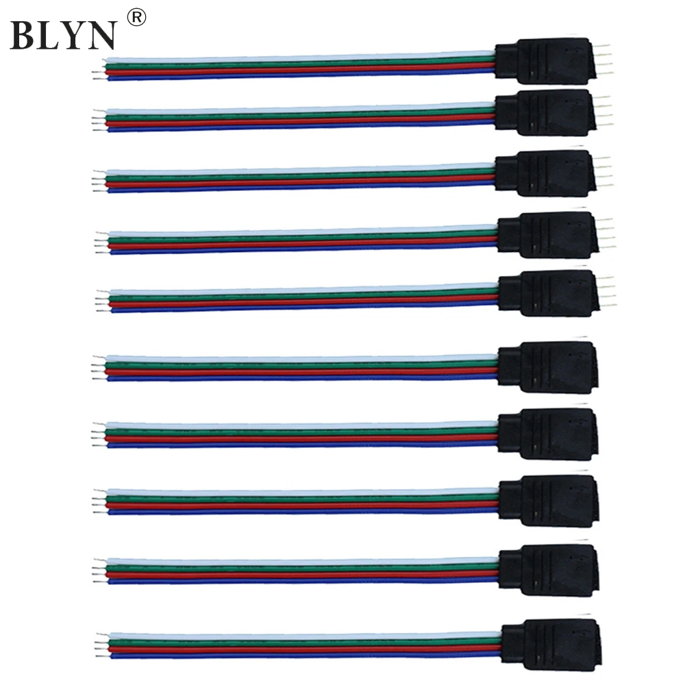 BLYN партия из 5 пар 10 шт. RGB/RGBW Светодиодные ленты 4 контактный разъем pin типа папа на