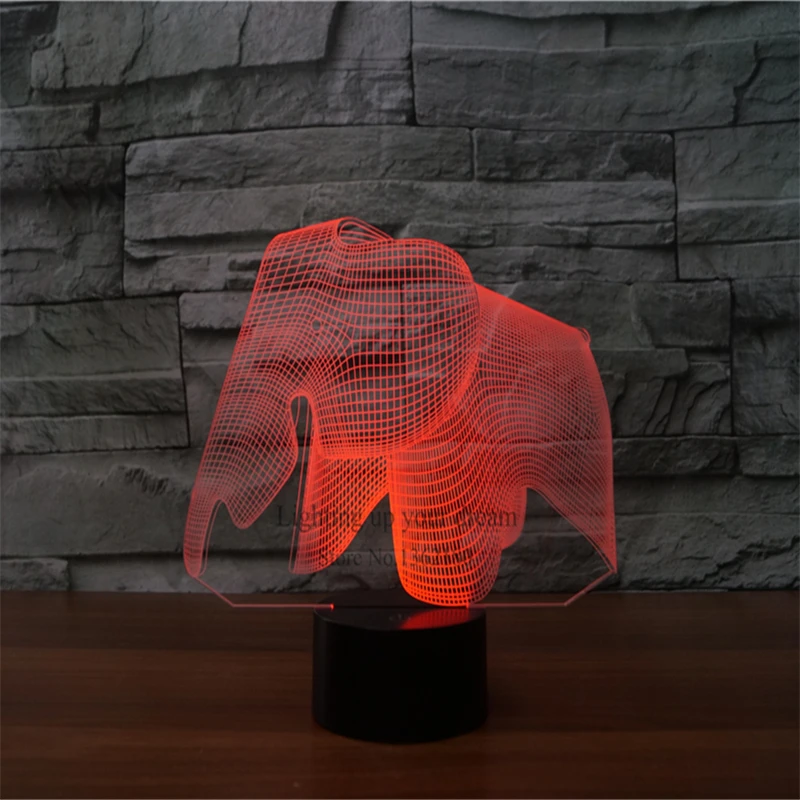 Креативные бумажные слоны 3D иллюзия светодиодный ночник красочный сенсорный