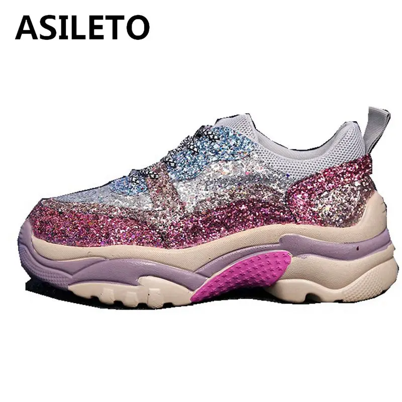 Женские кроссовки ASILETO на танкетке высокие дышащие высоком каблуке теннисные