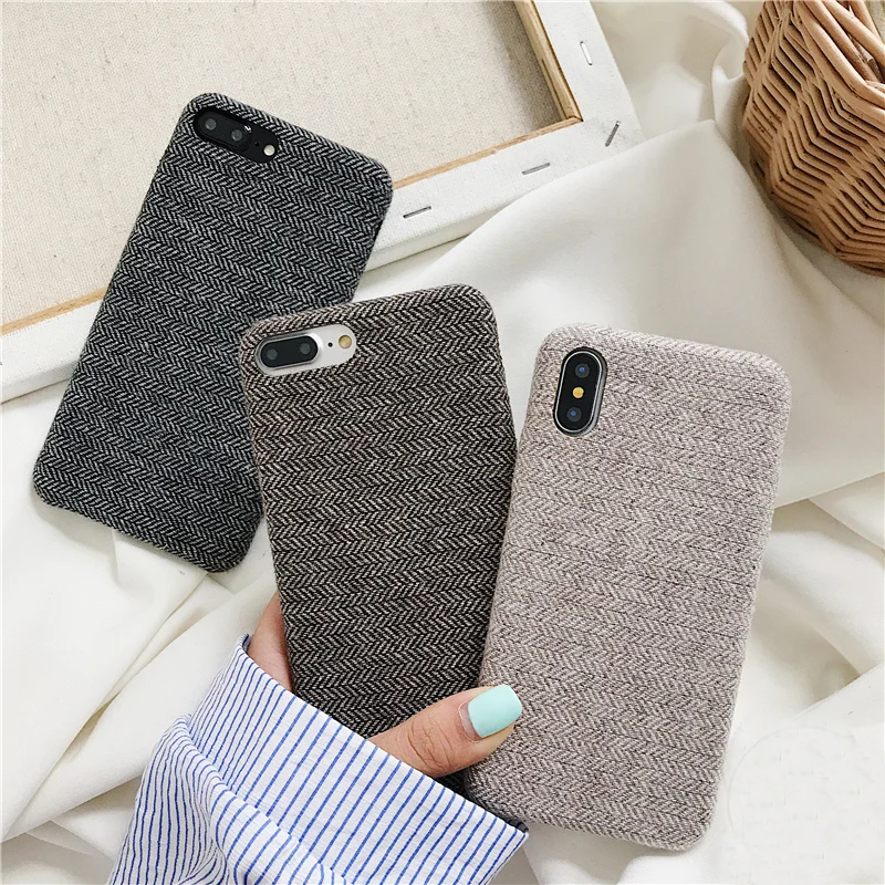 KASONPAI ультра-тонкая ткань текстура мягкий чехол для iPhone XS MAX 7 6 6S 8 Plus X XR чехол Холст сетка узор чехол для телефона s Fundas