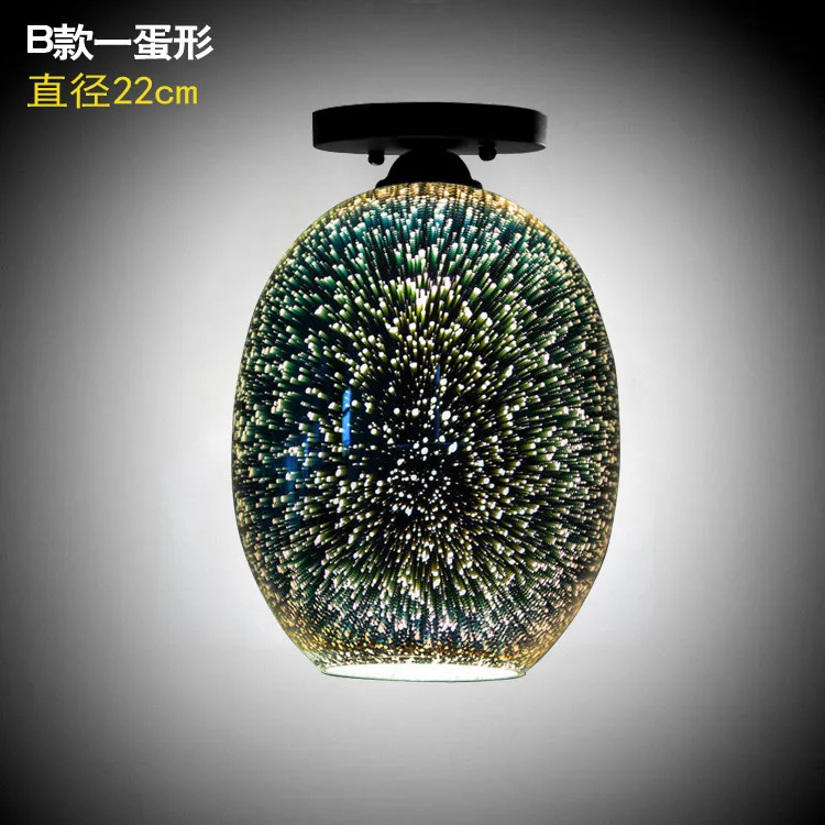 

Modern Led colorful Plated glass 3D pendant light Mirror glass Ball lampshade crystal droplight for restaurant cafe bar
