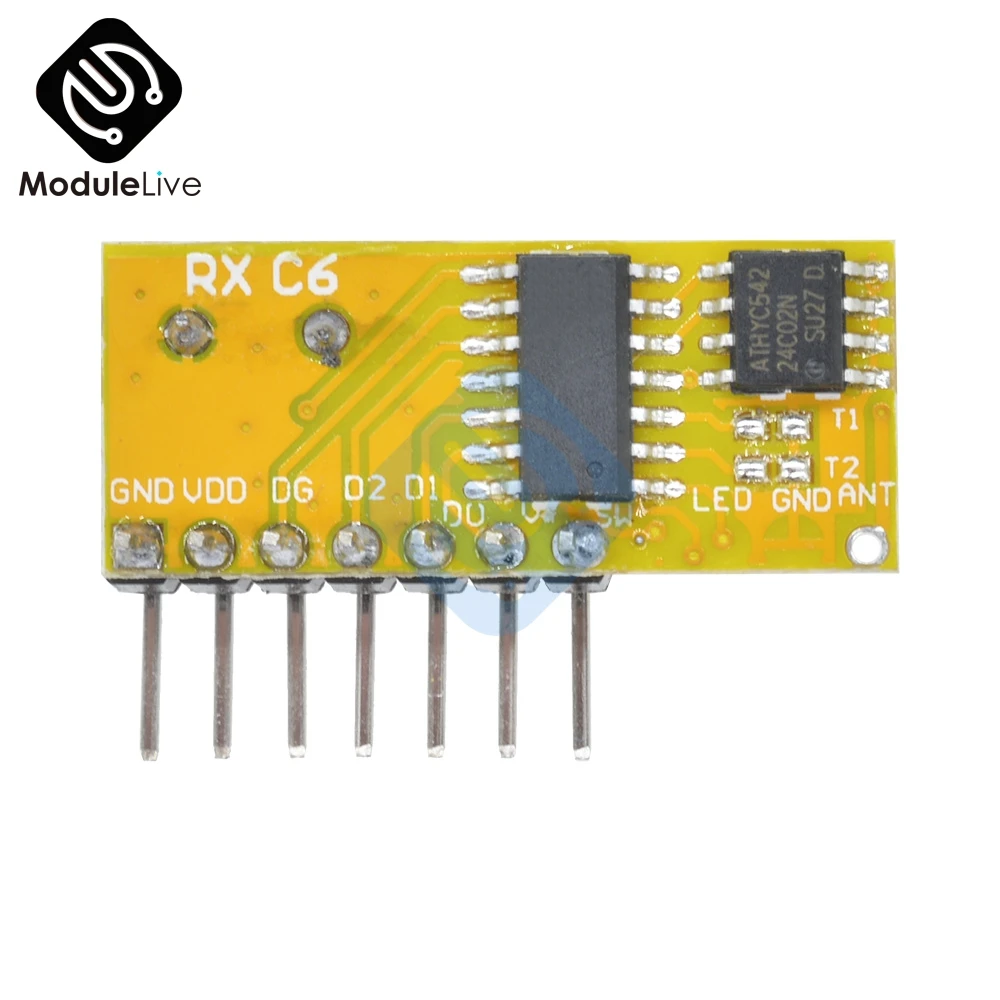RXC6 433 МГц Супергетеродинный беспроводной приемник PT2262 код устойчивый для Arduino AVR Diy Kit электронный модуль платы блока программного управления