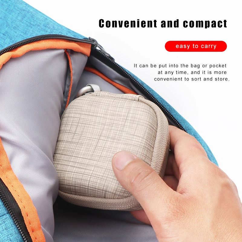 IKSNAIL Portable Earphone Case For Apple Airpods Bags Zippered Storage Hard Bag Headset Box For Headphones SD Cards Accessories