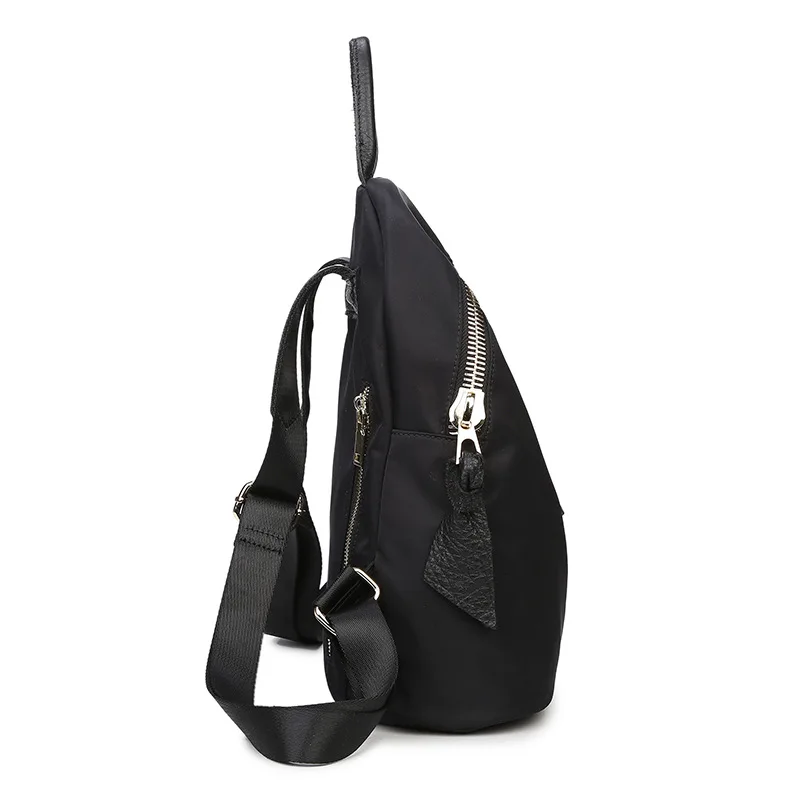 Женские рюкзаки черного цвета с заклепками повседневные однотонные нейлоновый