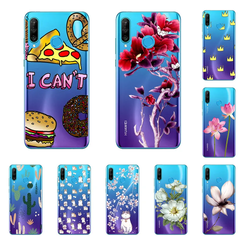 Чехол для huawei P30 lite силиконовый чехол задней панели из мягкого ТПУ с рисунком