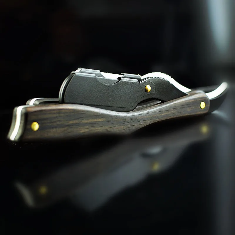 Парикмахерская Нержавеющая сталь прямо лезвию бритвы деревянная ручка на лице