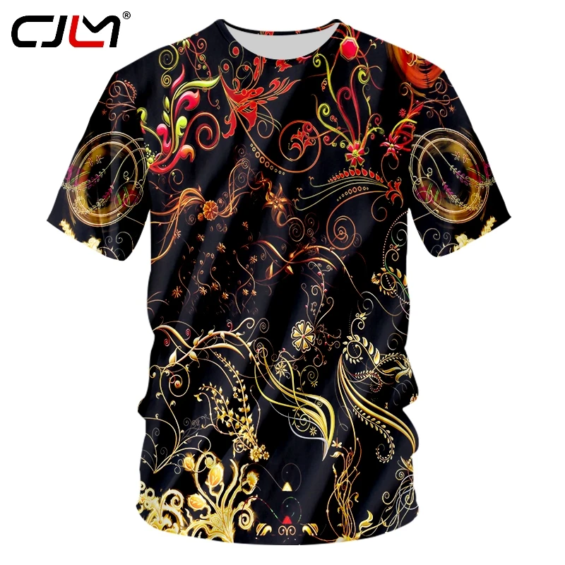 

CJLM Oneck Tee Shirt Homme New personality3D Tee Shirt Printing Flower and pineapple Leisure Garment Unisex Spring Tee Shirt
