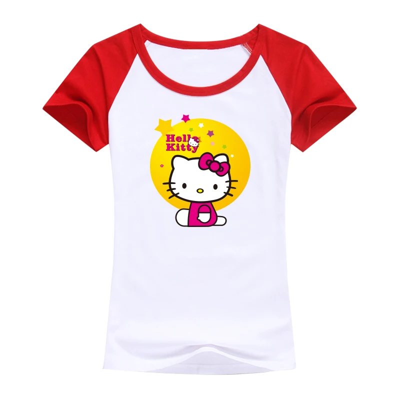 2016 harajuku топы футболки kawaii Hello Kitty Повседневная футболка высокого качества Модная