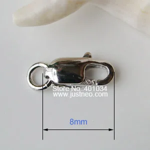 Застежка-карабин из серебра 925 пробы с 1 открытым кольцом для прыжков родиевым