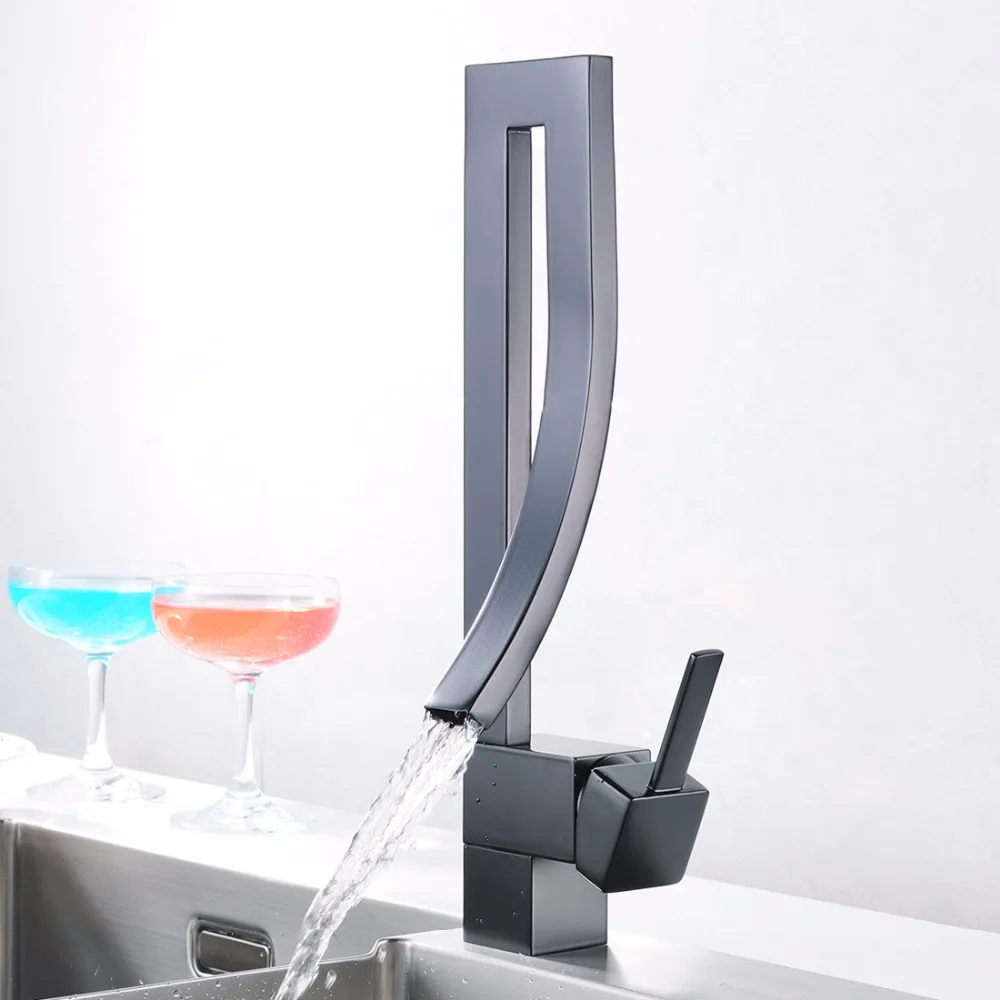 FLG Европейский кухонный кран смеситель для кухни на палубе хромированный