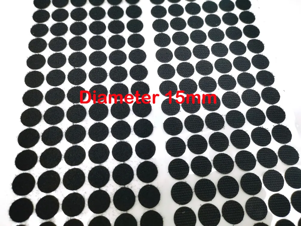 black 15mm 50pairs 50 пар/10/15/20/25/30 мм на клеевой основе с крючками и петлями сильная самоклеящаяся крепежная лента для монет в горошек Стикеры для DIY Швейные аксессуары - Цвет: black 15mm 50pairs
