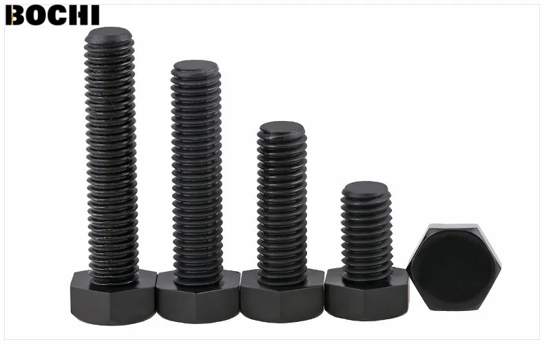 

60pcs DIN933 black nylon screws full thread outer hex Insulation screw M3 M4 M5 screws External hex screw bolt