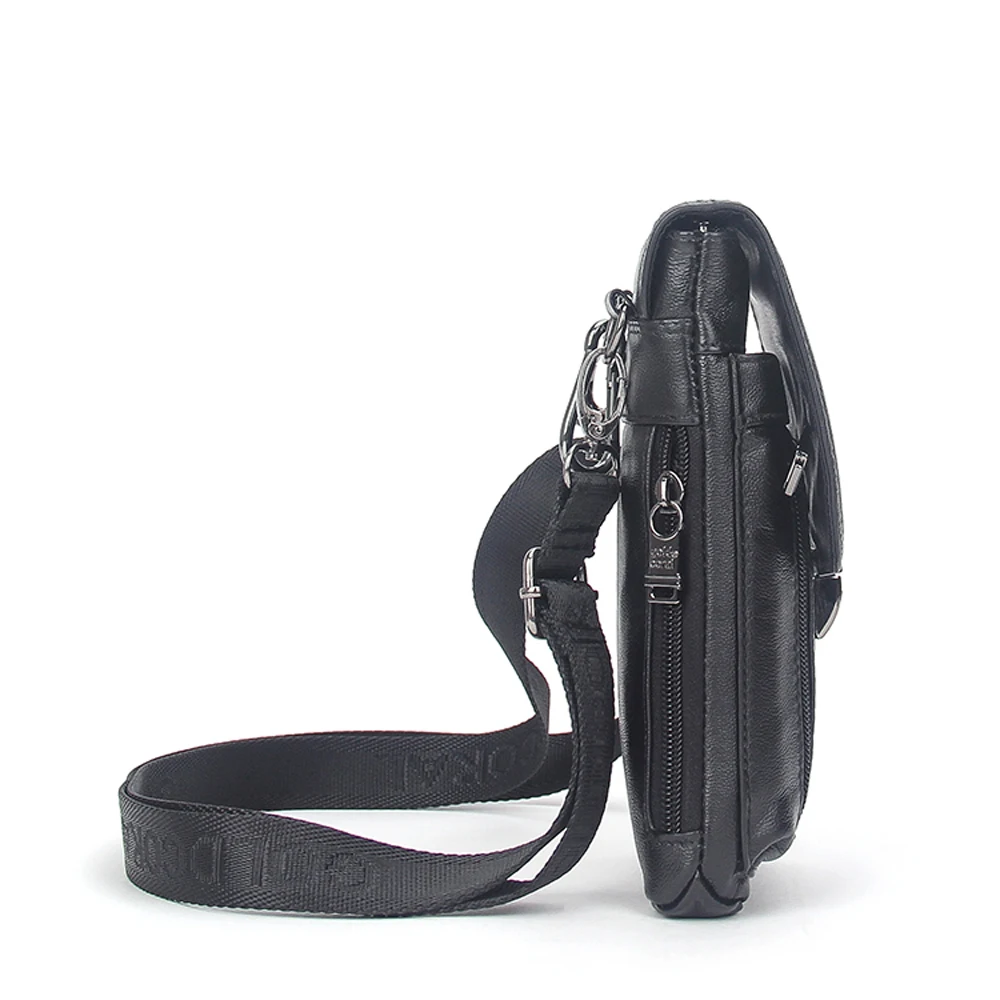 Золотая Коралловая Натуральная кожа Мужская поясная сумка с ремнем маленькая