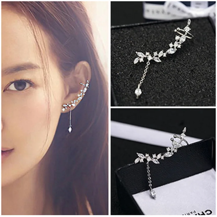 Серьги гвоздики из серебра 925 пробы с кристаллами 26 дюймов|brincos fashion|pendientes brincoscrystal