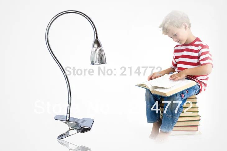 3 Вт высокой мощности светодиодный настольная лампа Клип настольные лампы для