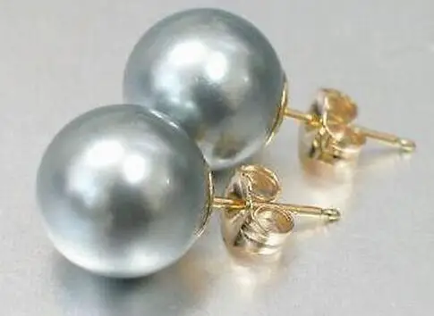 Belle Coquillage Shell Gris Perle 10 мм шпилька Rempli|Серьги-гвоздики| |