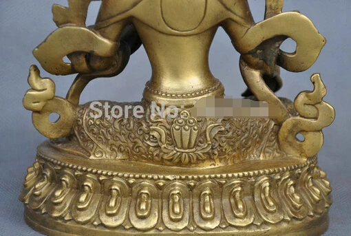 Быстрая Доставка 7 ''Китай Тибет Чистая Бронза зеленый Тара Будда статуя | Дом