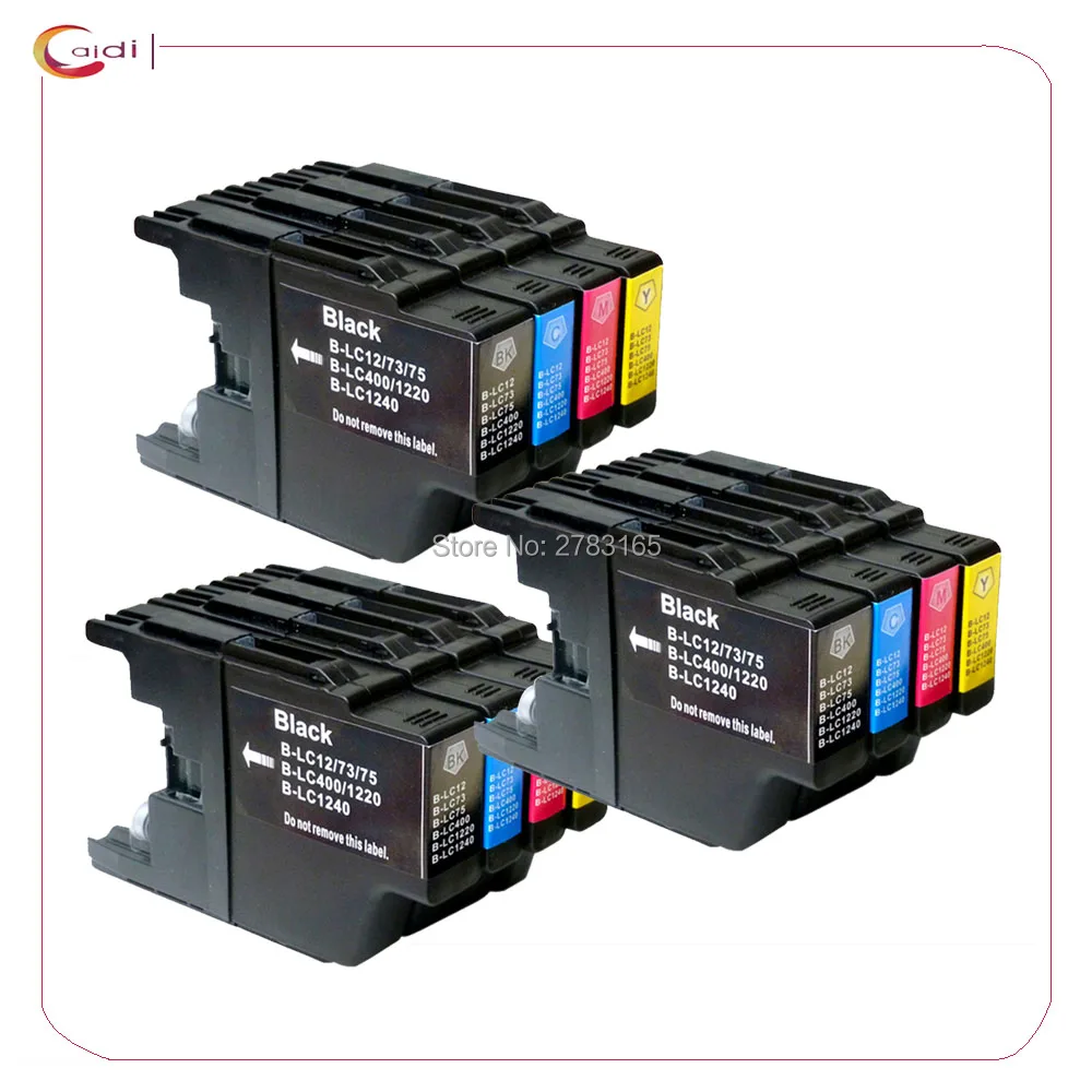 12 шт. совместимый с Brother LC1240 LC1280 чернильный картридж для MFC J430W J5910DW J625DW J6510DW