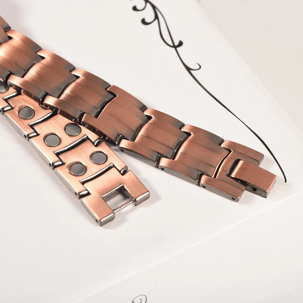 Медные магнитные браслеты для мужчин и женщин 2 ряда магнитов здоровый Био