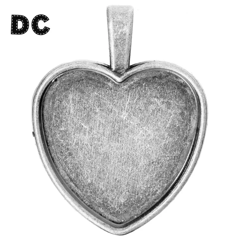 10 шт./лот основа для подвесок в виде сердца античном бронзовом серебристом цвете