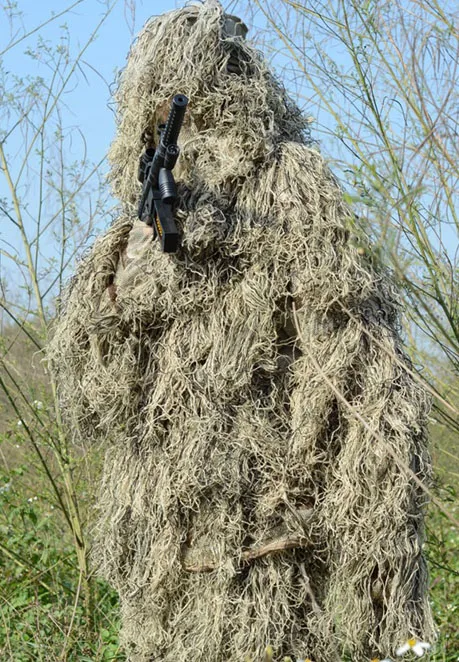 Desert Камуфляж Охота Ghillie костюм Yowie Снайпер Ghilly костюм для страйкбола Пейнтбол дышащая сетка подкладка Лесной/пустыни - Цвет: Desert