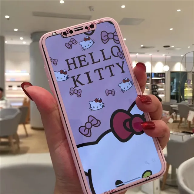 Защитное закаленное стекло для iPhone X XR XS Max 11 Pro защита экрана с мультяшным
