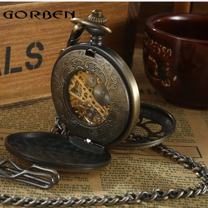 Мужские Винтажные аналоговые Механические карманные часы с римскими цифрами|watch