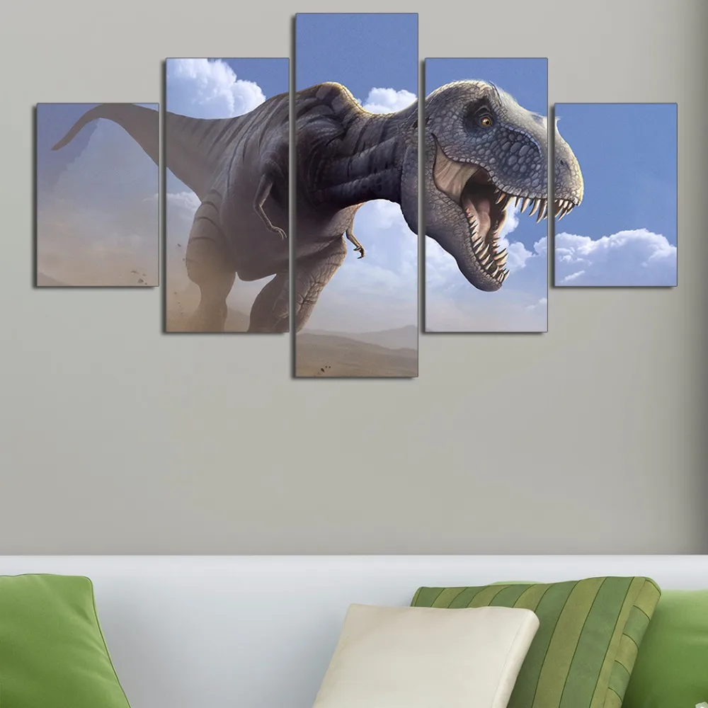 Без рамы большой динозавр 5 шт. современных животных настенные Краски ing Книги по