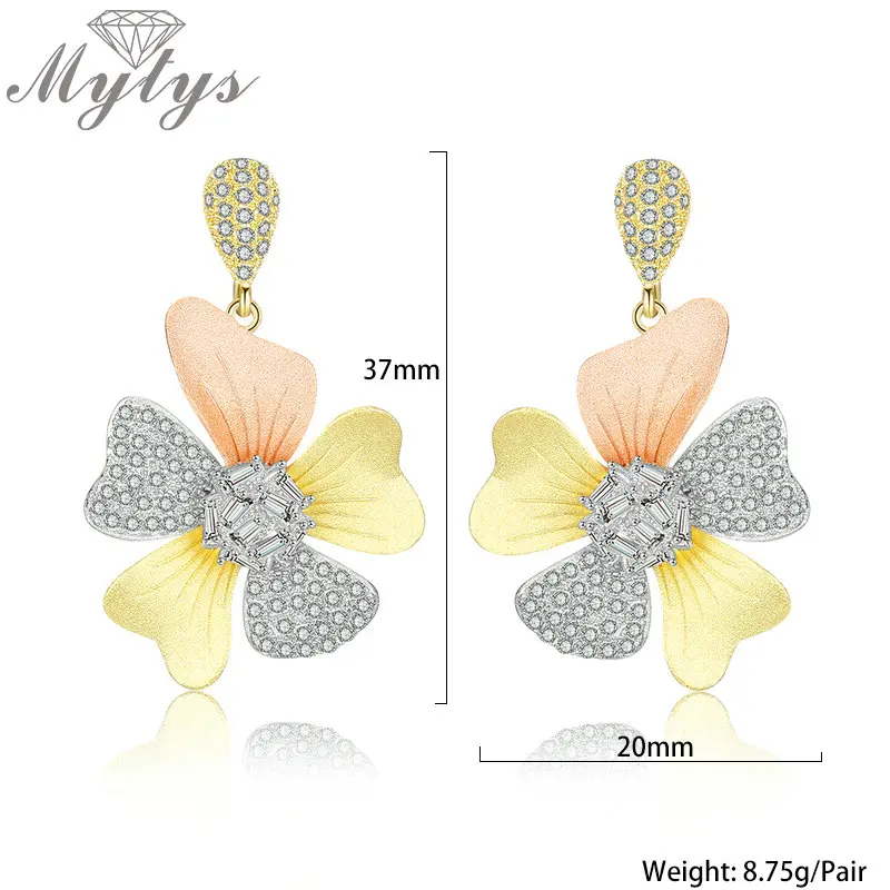 Женские серьги Mytys высококачественные серьги-капельки с кубическим цирконием