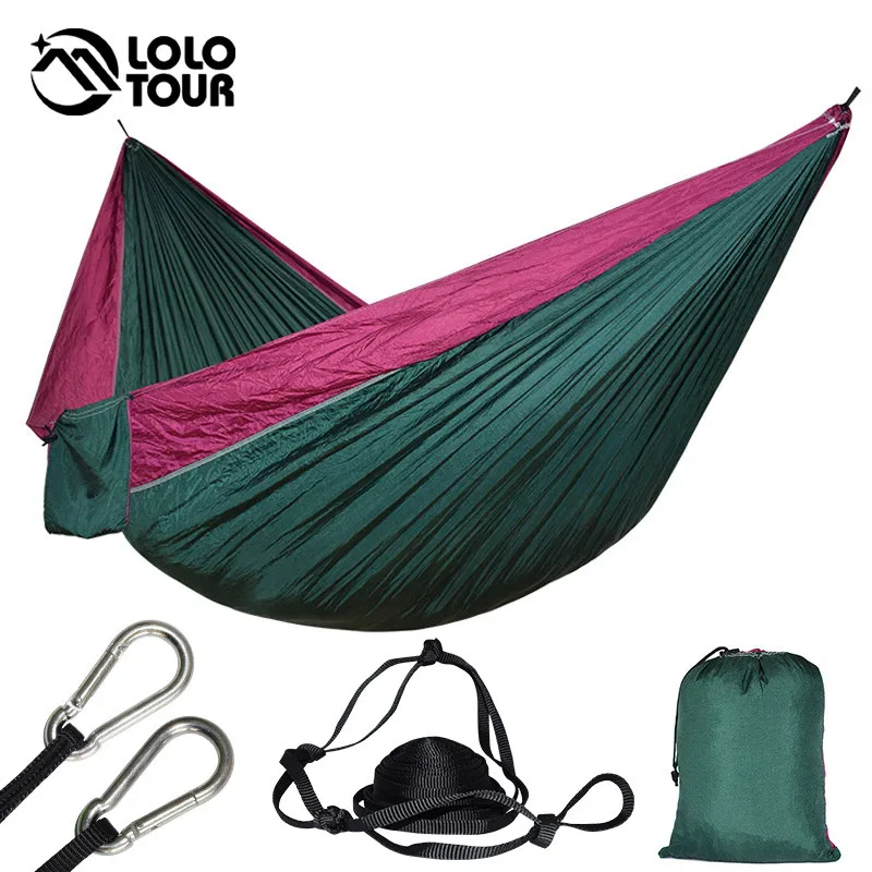 Outdoor Double Parachute Hammock Camping Bed Portable Sleeping Bad Hamaca Garden Swing Furniture 300*175cm