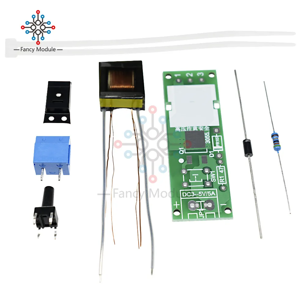 HV-1 Высокое напряжение комплект зажигания дуги зажигания части DIY комплект дуги генератор дуги сигарета модуль воспламенителя печатной платы DC 3-5 в 3A