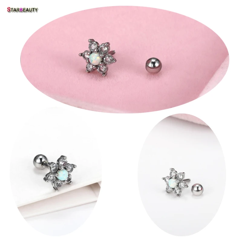 Серьги гвоздики с опалом Starbeauty 1 2 х6 мм 16 г шт./лот|Украшения для тела| |