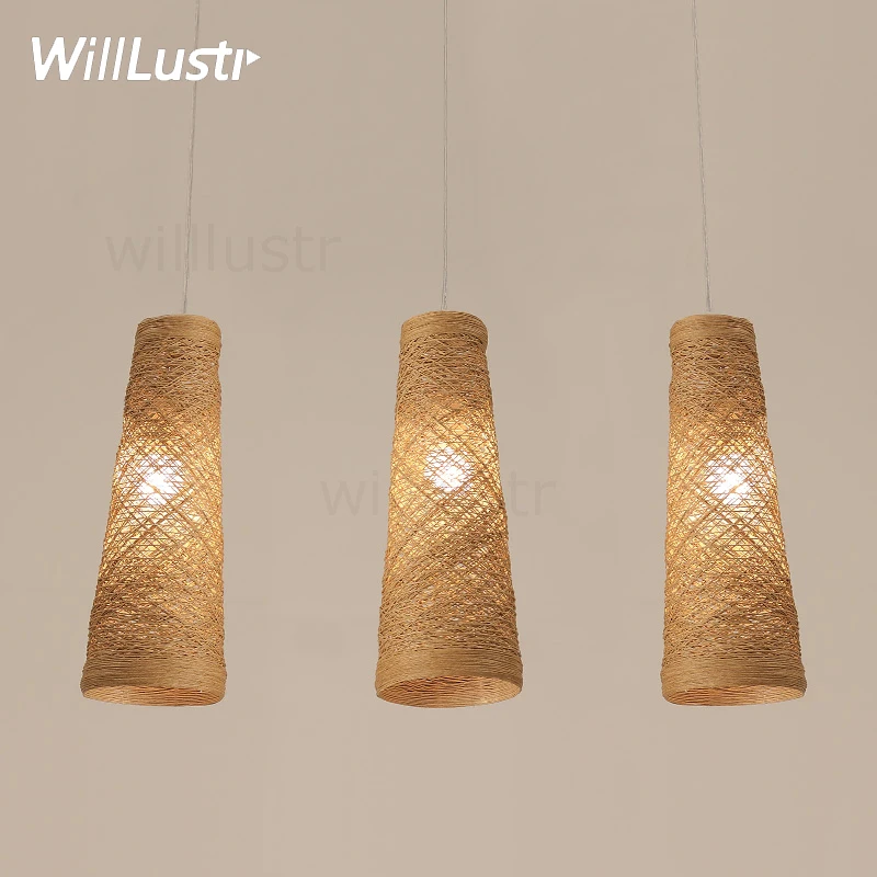

natural handmade wicker pendant lamp home bedroom hotel dinning room restaurant hand knitted wicker suspension hanging light
