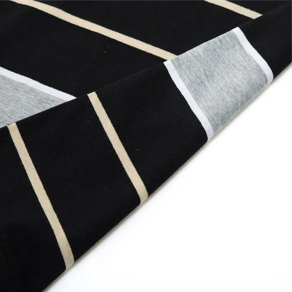 Новая модная мужская рубашка с отворотом Повседневная тонкая полосатая футболка