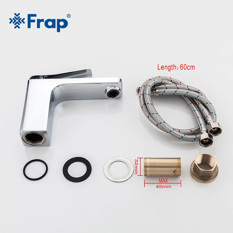 Frap смеситель для ванной комнаты горячей и холодной воды Серебряная раковина