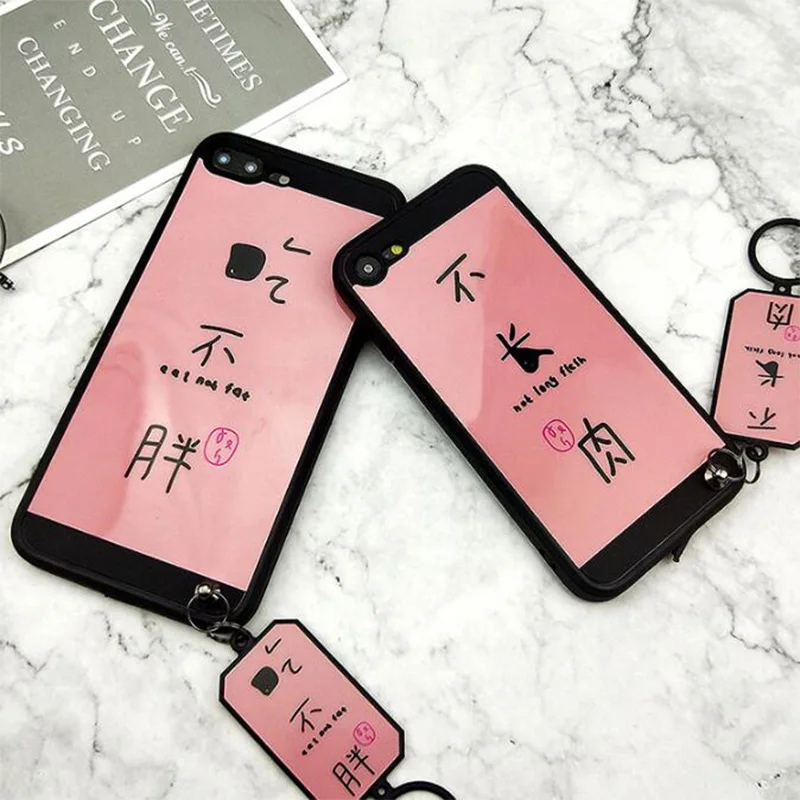 Телефонные Чехлы для iPhone X 8 6 S 7 г плюс Новый стиль текста Мягкий Роскошный зеркало