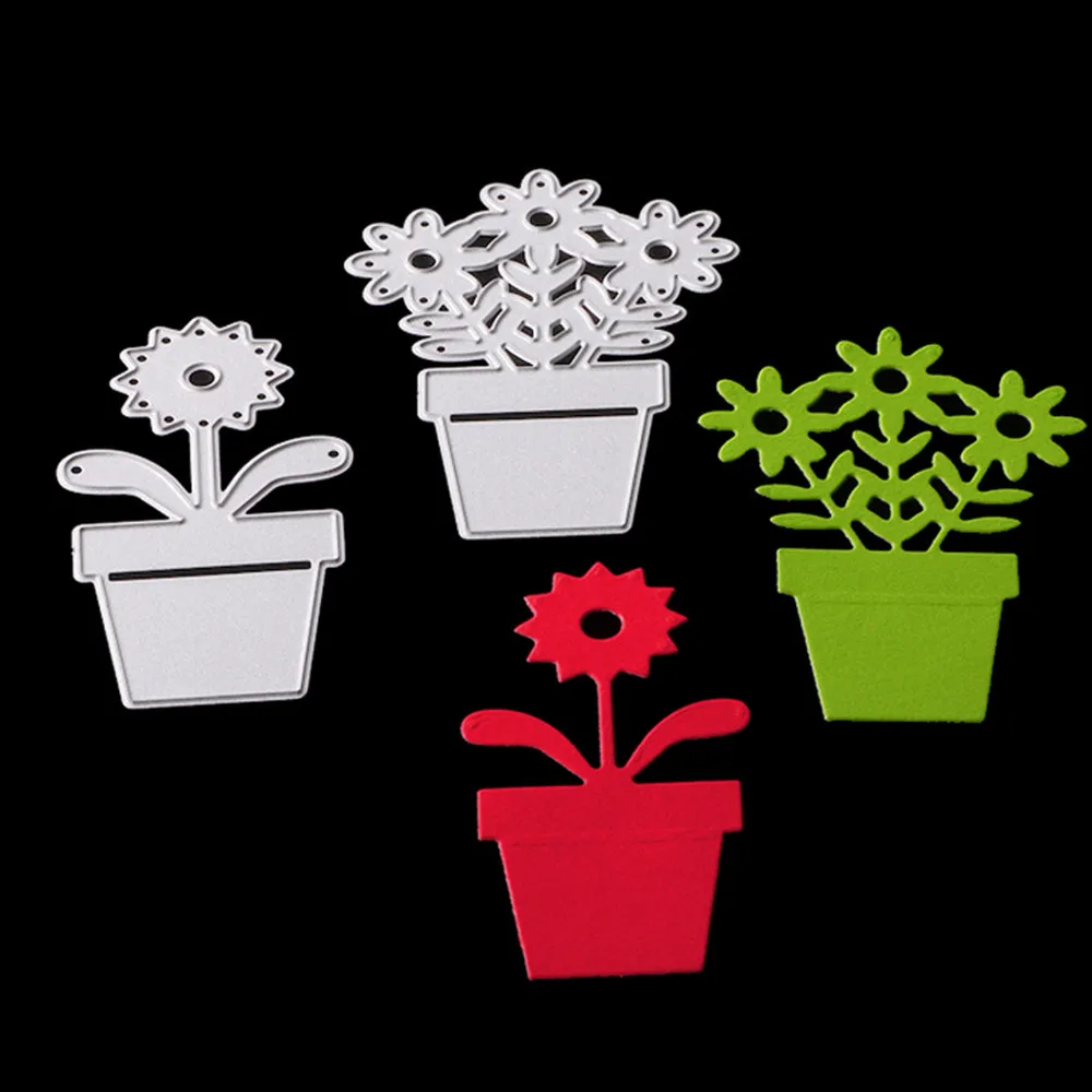 Из 2 предметов углерода Сталь горшок для растений цветы тиснение Трафаретный