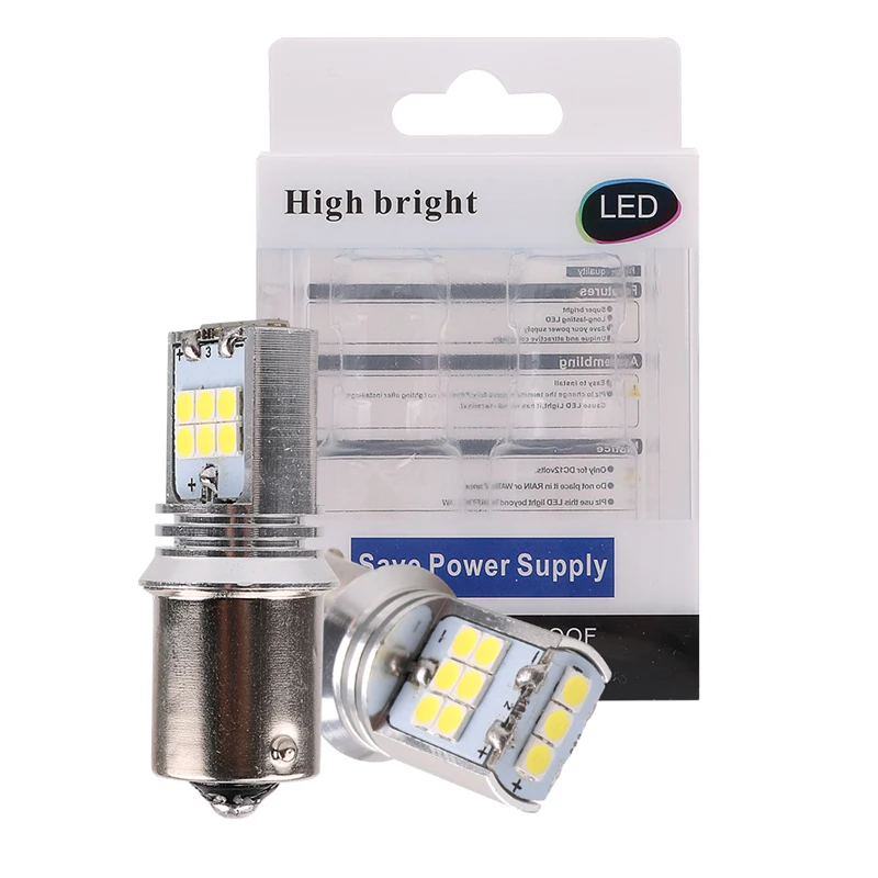 Hlxg 2 шт. P21W LED 1156 BA15S светодиодные лампы 500Lm Авто Сигнал поворота Задний стоп-сигнал