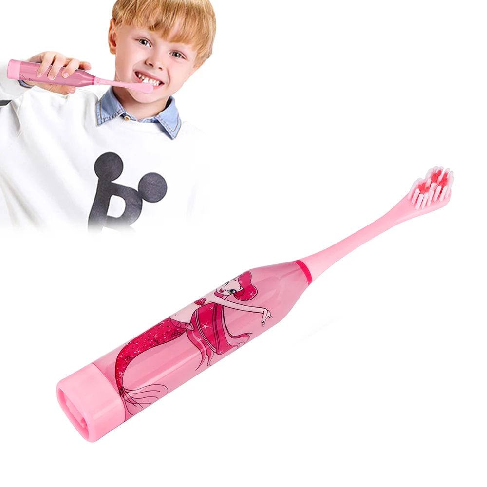 Горячая Мода электрическая детская зубная щетка с 2 шт. головками мультяшный узор зубная щетка тип батареи электрическая зубная щетка для детей