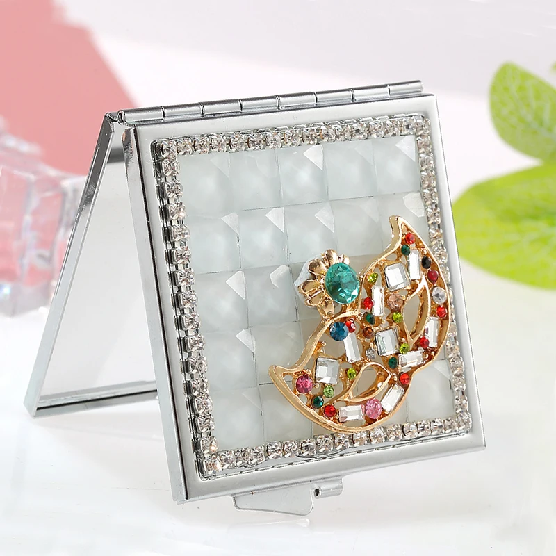 mini beauty makeup compact pocket mirror wedding party bridesmaid girl friend gift souvenir bling colorful crystal sexy mask | Дом и сад