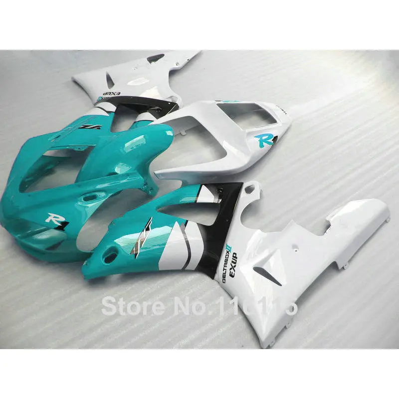 

MOTOMARTS Full injection high quality ABS fairings set for YAMAHA R1 1998 1999 model white green black YZF R1 98 99 fairing kit